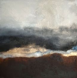 Erlöschendes Abendglühen Cornelia Hauch abstrakte Landschaftsmalerei 1