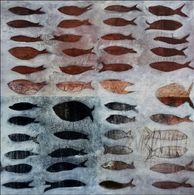 Fischschwarm am Riff rot 5Cornelia Hauch Acrylmalerei